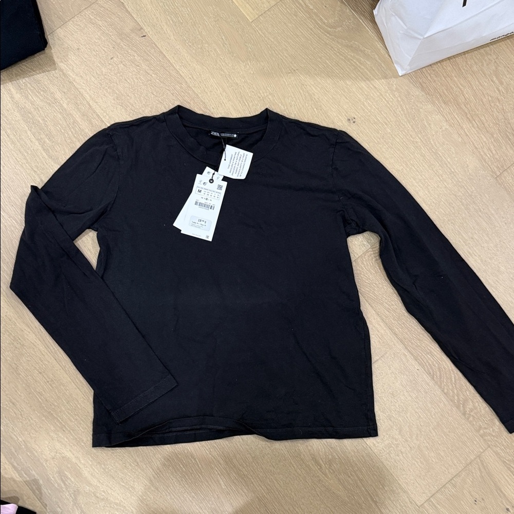 Zara Charcoal Crew Neck Tee